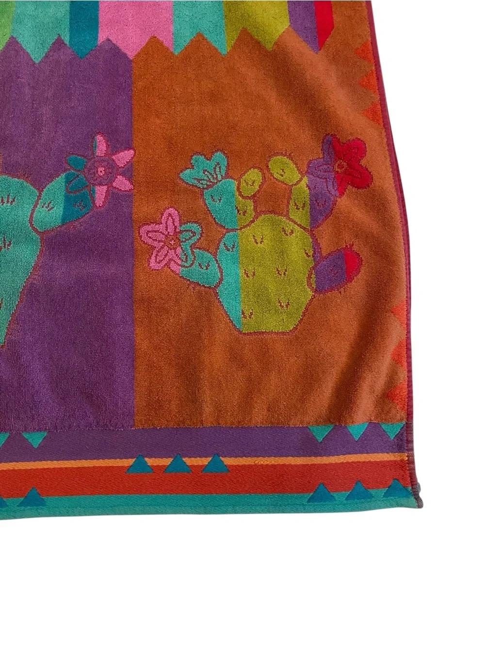 Royal Terry Colorful Southwest Cactus Motif Beach Towel Boho Unisex